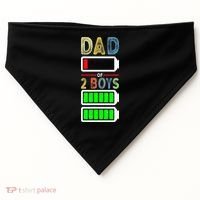 Tired Dad Of 2 Two Boy Low Battery USA-Made Doggie Bandana thumb 0