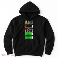 Tired Dad Of 2 Two Boy Low Battery Hoodie thumb 0