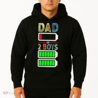 Tired Dad Of 2 Two Boy Low Battery Hoodie thumb 2