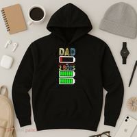 Tired Dad Of 2 Two Boy Low Battery Hoodie thumb 3