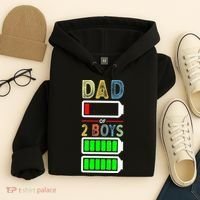 Tired Dad Of 2 Two Boy Low Battery Hoodie thumb 4