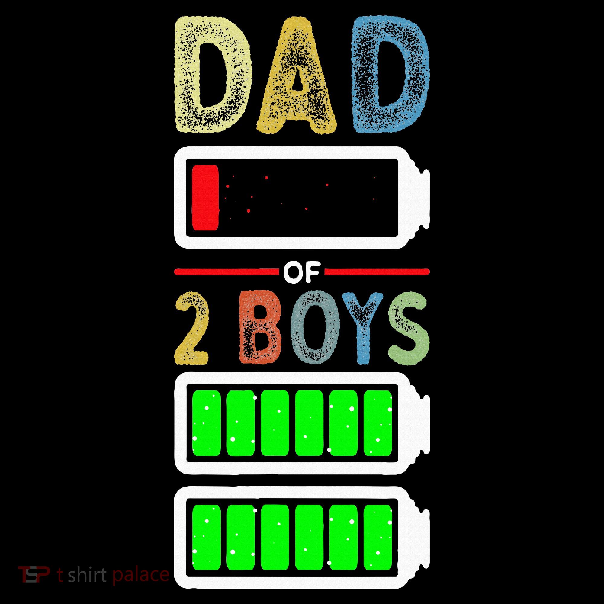 Tired Dad Of 2 Two Boy Low Battery Long Sleeve Shirt