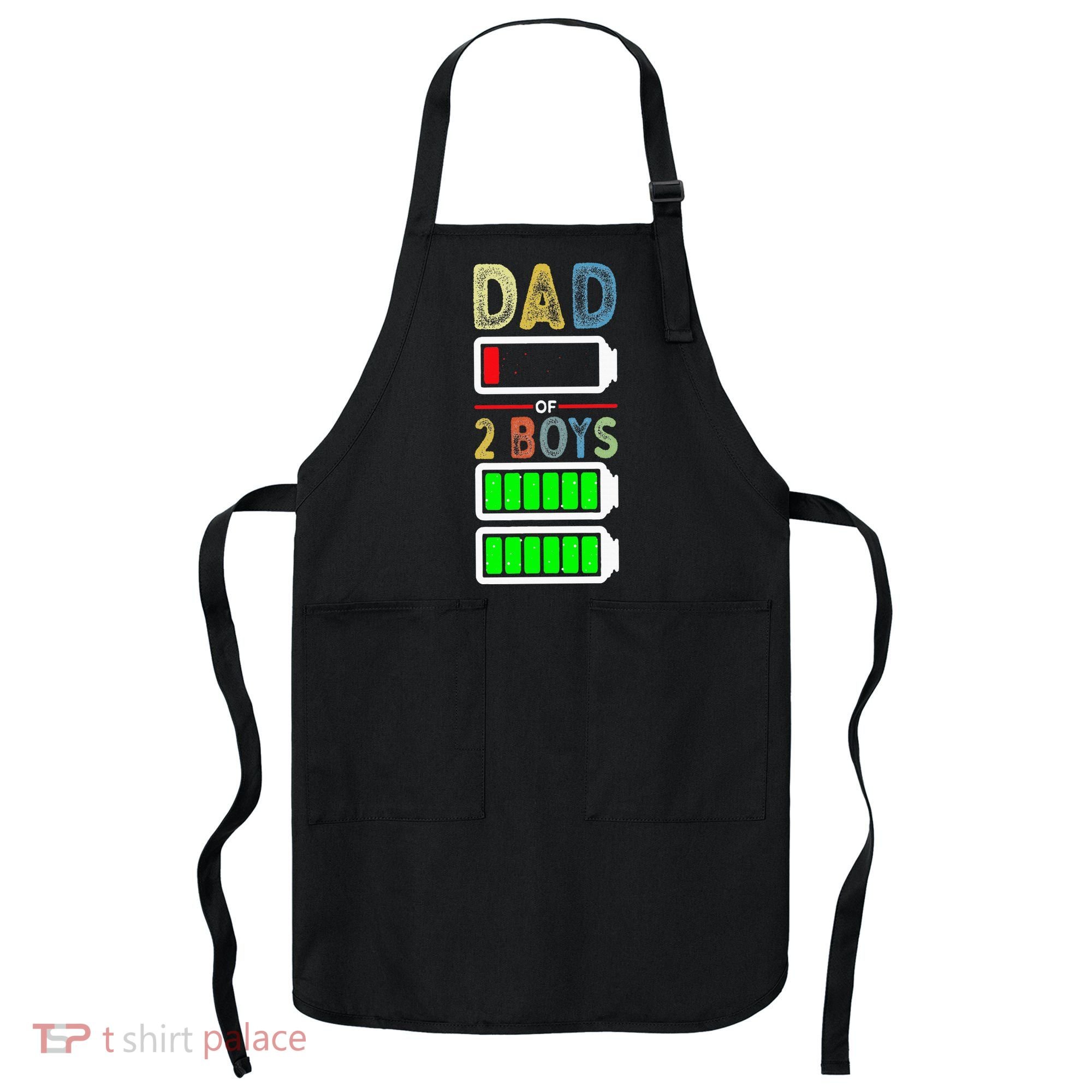 Tired Dad Of 2 Two Boy Low Battery Apron