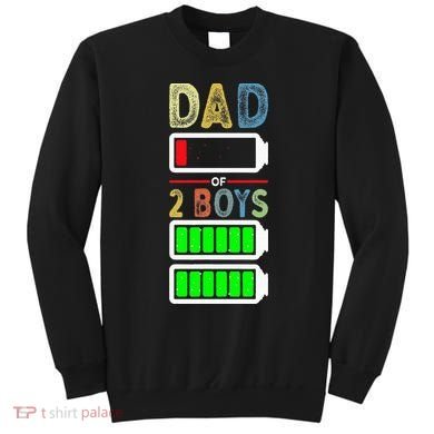 Tired Dad Of 2 Two Boy Low Battery Sweatshirt