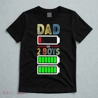 Tired Dad Of 2 Two Boy Low Battery T-Shirt thumb 5