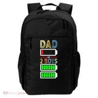 Tired Dad Of 2 Two Boy Low Battery Backpack thumb 0