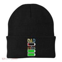 Tired Dad Of 2 Two Boy Low Battery Beanie thumb 0