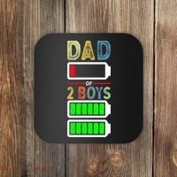 Tired Dad Of 2 Two Boy Low Battery Coaster thumb 0
