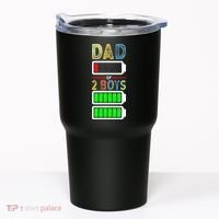 Tired Dad Of 2 Two Boy Low Battery Tumbler thumb 0