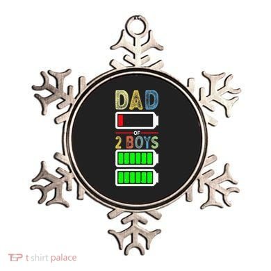 Tired Dad Of 2 Two Boy Low Battery Ornament