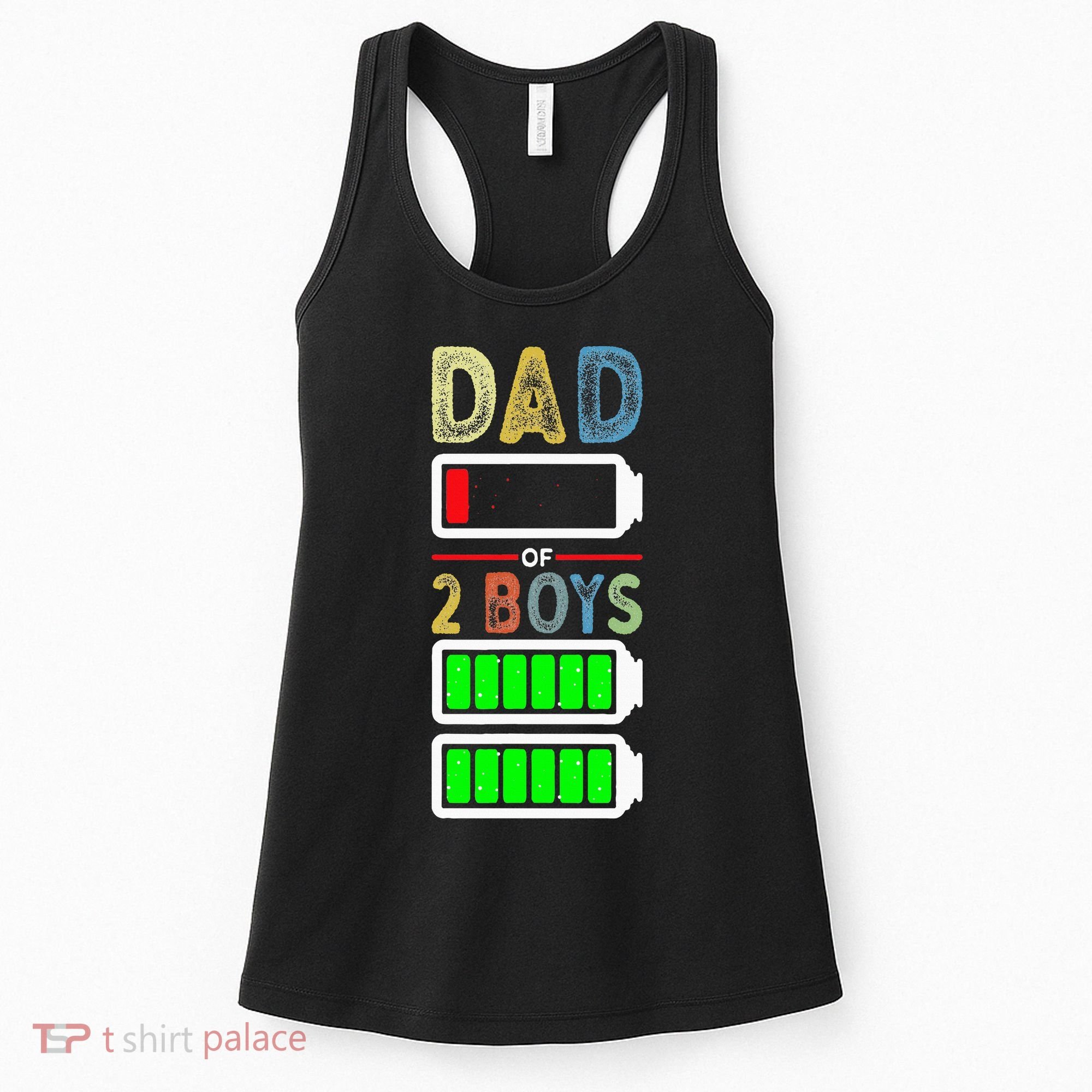 Tired Dad Of 2 Two Boy Low Battery Women's Tank Top