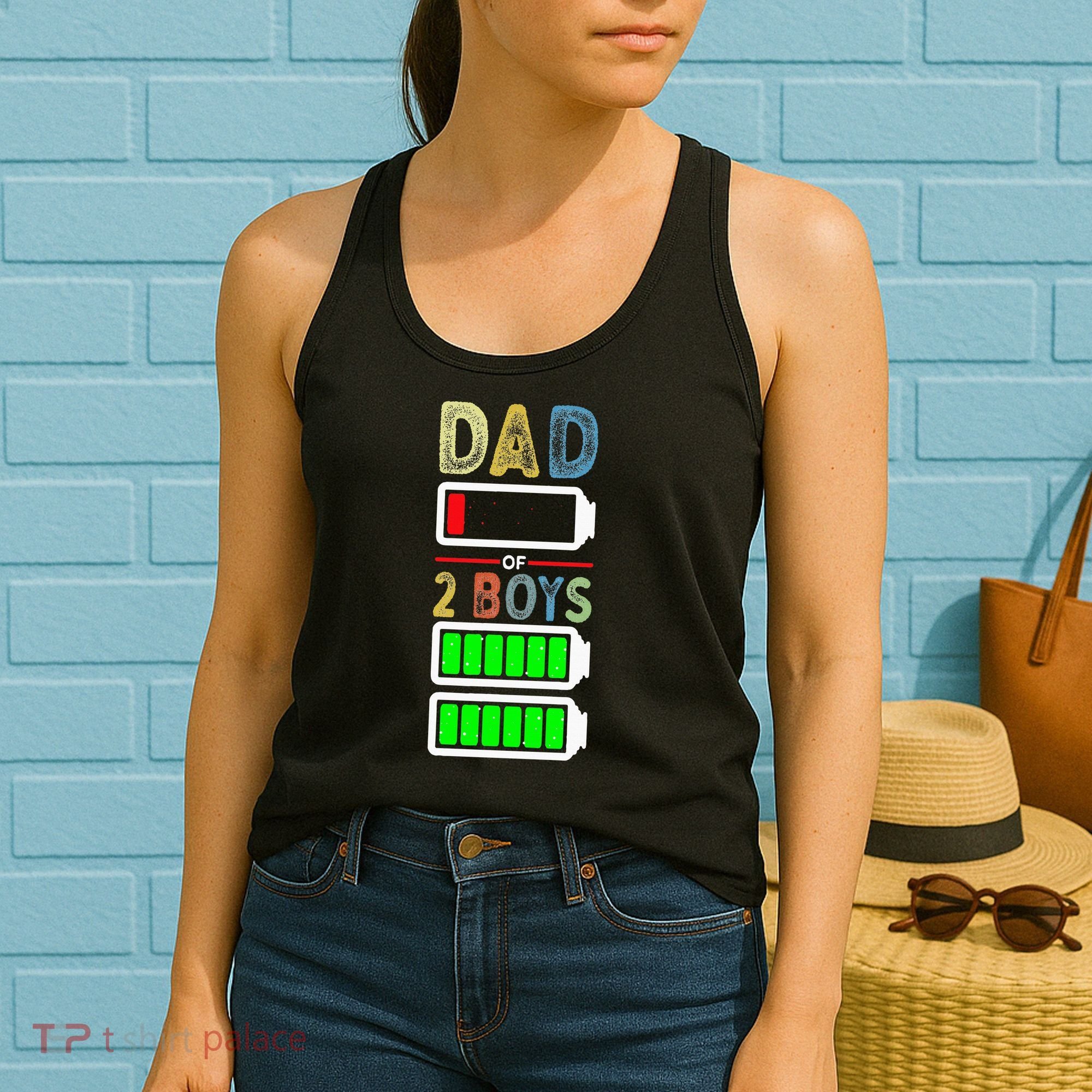 Tired Dad Of 2 Two Boy Low Battery Women's Tank Top