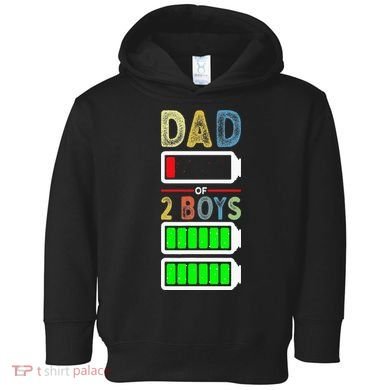 Tired Dad Of 2 Two Boy Low Battery Toddler Hoodie