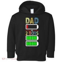 Tired Dad Of 2 Two Boy Low Battery Toddler Hoodie thumb 0