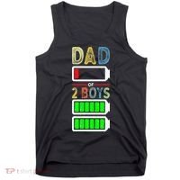 Tired Dad Of 2 Two Boy Low Battery Tank Top thumb 0