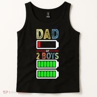 Tired Dad Of 2 Two Boy Low Battery Tank Top thumb 2