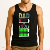 Tired Dad Of 2 Two Boy Low Battery Tank Top thumb 3