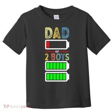 Tired Dad Of 2 Two Boy Low Battery Toddler T-Shirt