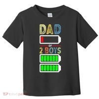 Tired Dad Of 2 Two Boy Low Battery Toddler T-Shirt thumb 0