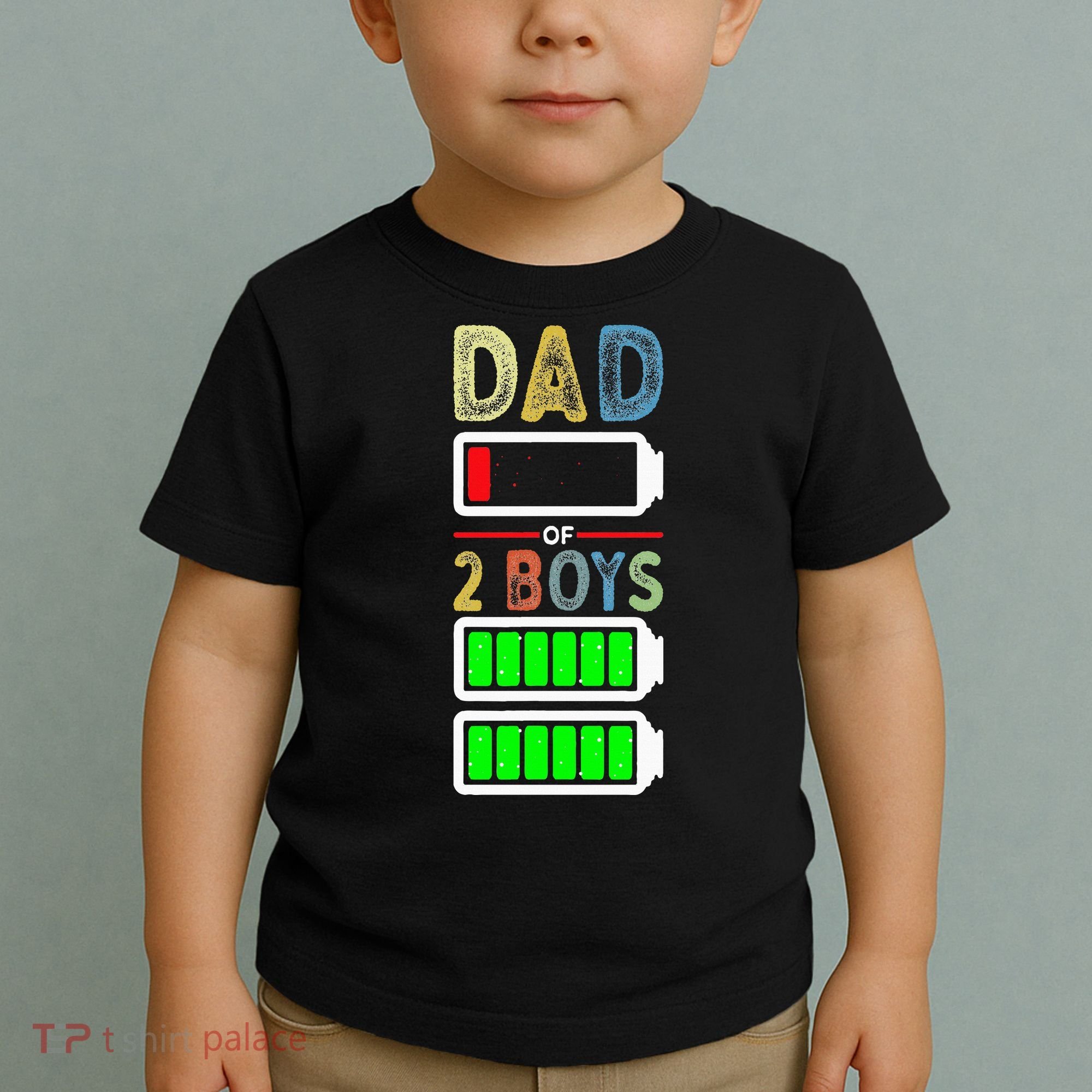 Tired Dad Of 2 Two Boy Low Battery Toddler T-Shirt