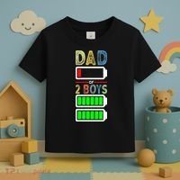 Tired Dad Of 2 Two Boy Low Battery Toddler T-Shirt thumb 3