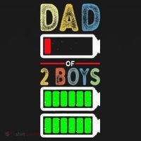 Tired Dad Of 2 Two Boy Low Battery Toddler T-Shirt thumb 4
