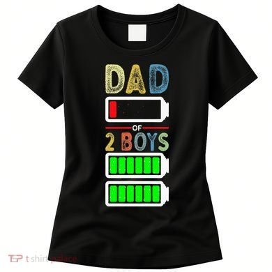 Tired Dad Of 2 Two Boy Low Battery Women's T-Shirt