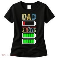 Tired Dad Of 2 Two Boy Low Battery Women's T-Shirt thumb 0