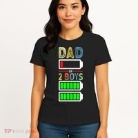 Tired Dad Of 2 Two Boy Low Battery Women's T-Shirt thumb 4