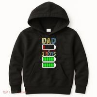 Tired Dad Of 2 Two Boy Low Battery Kids Hoodie thumb 0