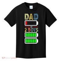 Tired Dad Of 2 Two Boy Low Battery Kids T-Shirt thumb 0
