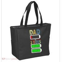 Tired Dad Of 2 Two Boy Low Battery Tote Bag thumb 2