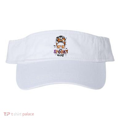 Tie Dye One Spooky Aunt Halloween Monster Messy Bun Aunt  Visor