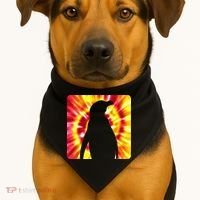 Tie Dye Penguin For Penguin Lovers USA-Made Doggie Bandana thumb 1