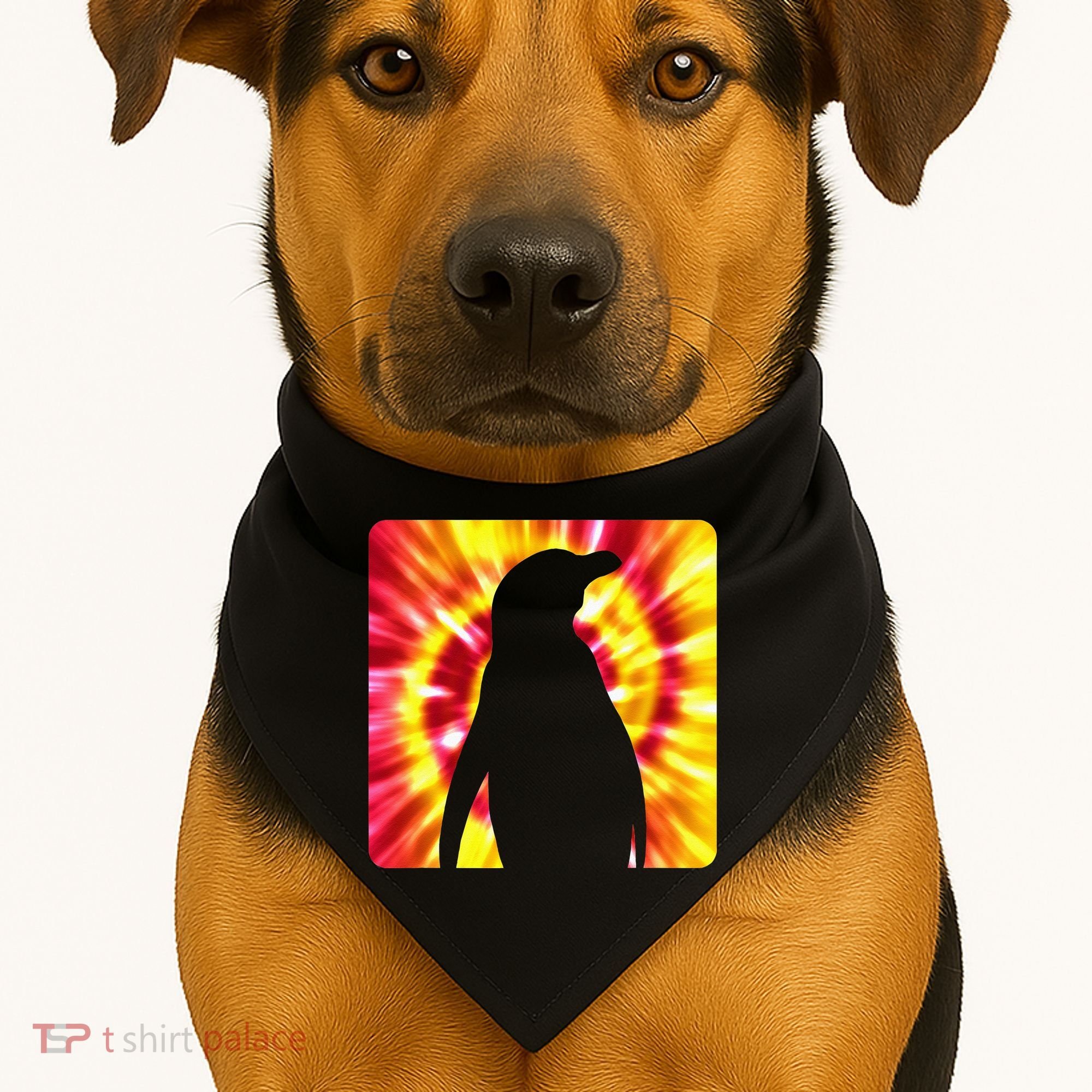 Tie Dye Penguin For Penguin Lovers USA-Made Doggie Bandana