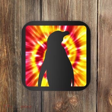 Tie Dye Penguin For Penguin Lovers Coaster
