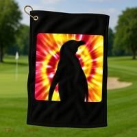 Tie Dye Penguin For Penguin Lovers Golf Towel thumb 1