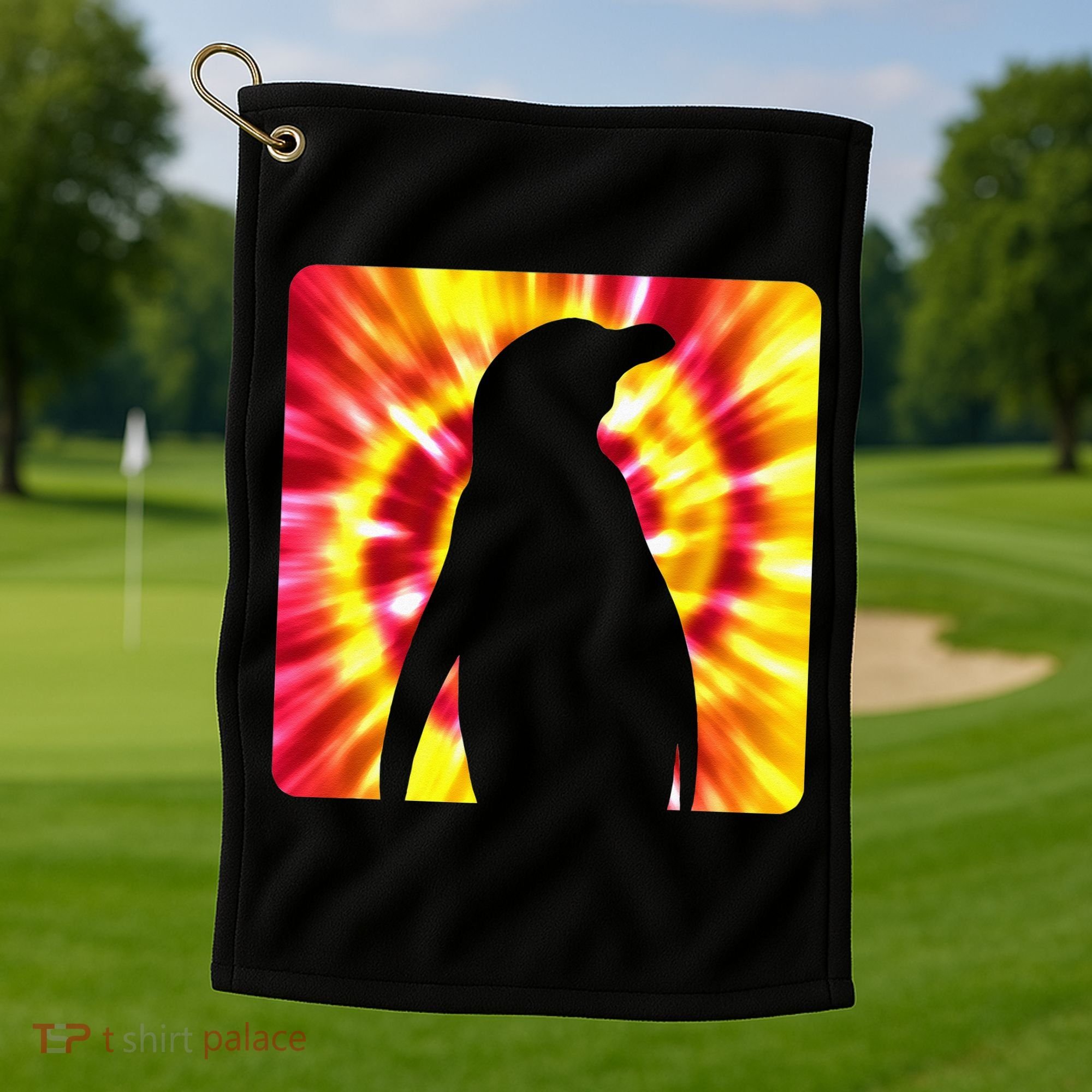Tie Dye Penguin For Penguin Lovers Golf Towel