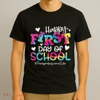 Tie Dye Paraprofessional Happy First Day Of School Funny T-Shirt thumb 3