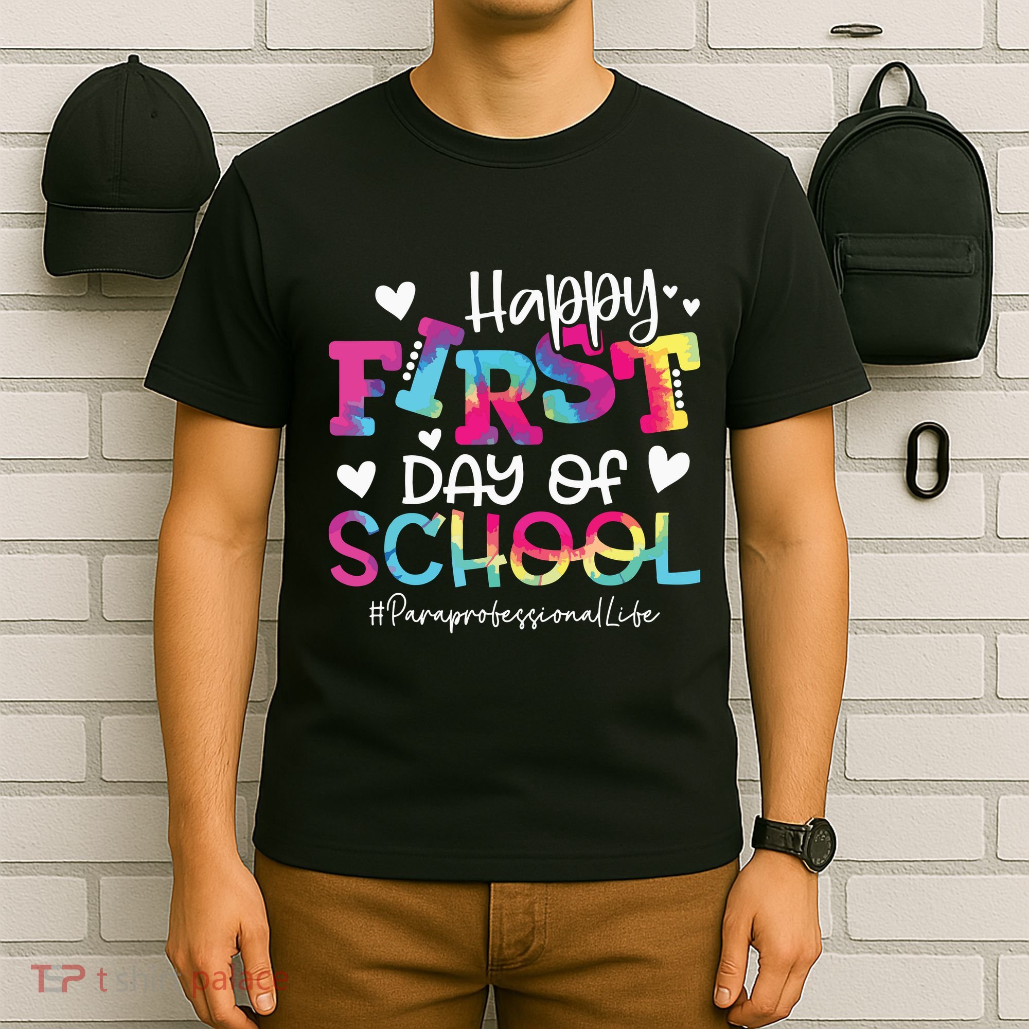 Tie Dye Paraprofessional Happy First Day Of School Funny T-Shirt