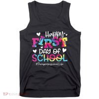 Tie Dye Paraprofessional Happy First Day Of School Funny Tank Top thumb 0