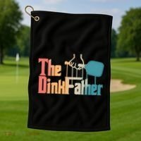 The Dinkfather Pickleball Dad Funny Pickleball FatherS Day Great Gift Golf Towel thumb 1