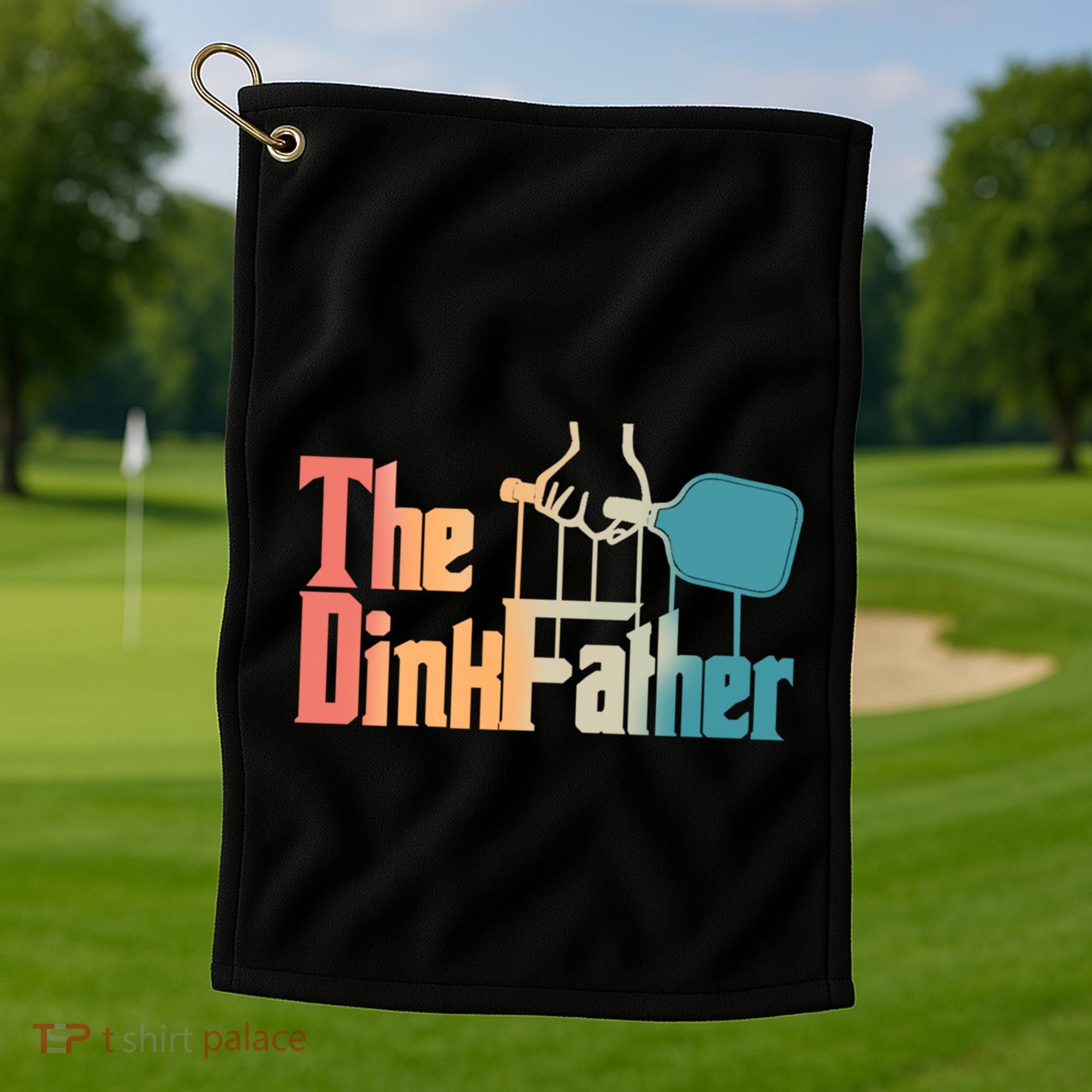 The Dinkfather Pickleball Dad Funny Pickleball FatherS Day Great Gift Golf Towel