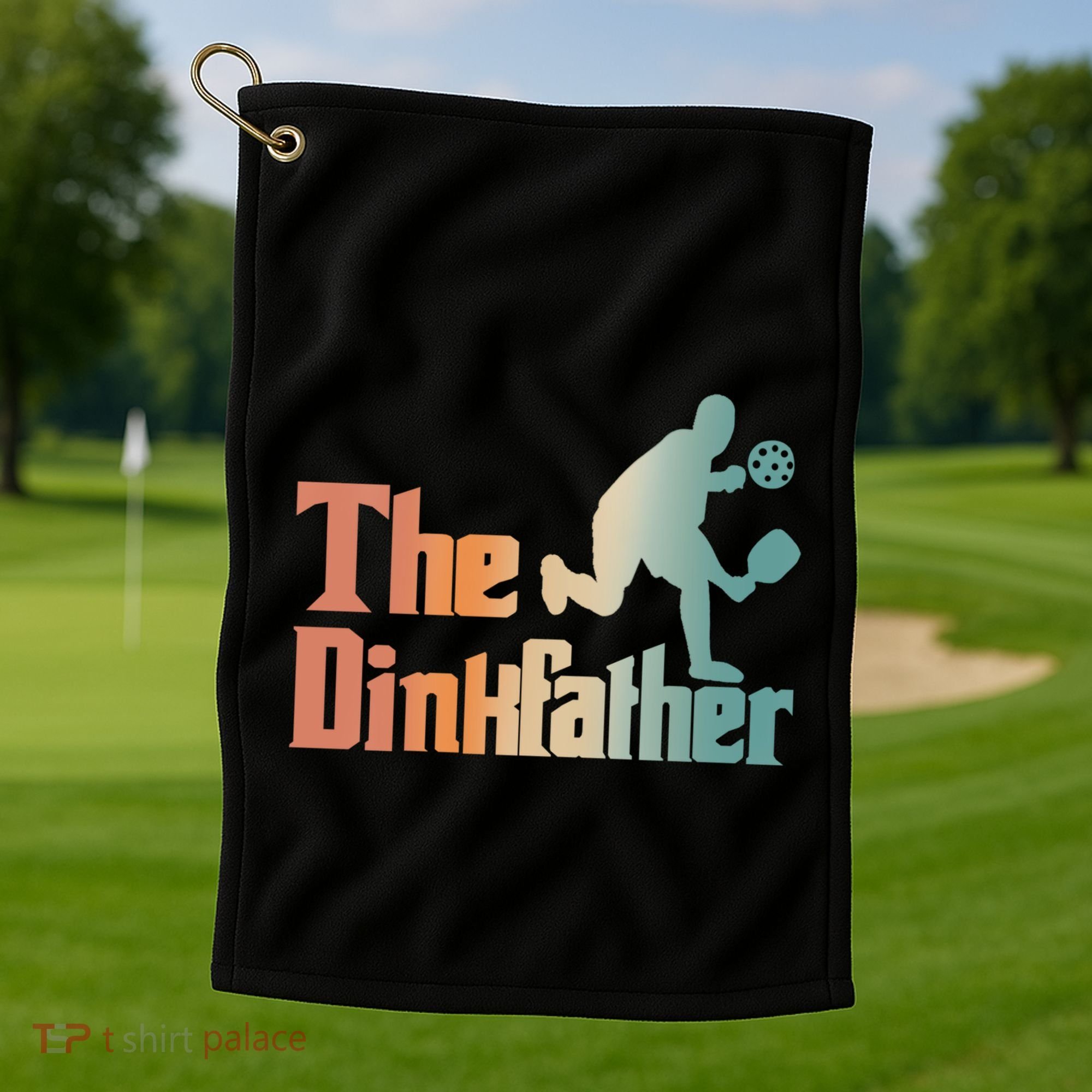 The Dinkfather Pickleball Dad Funny Pickleball FatherS Day Cool Gift Golf Towel