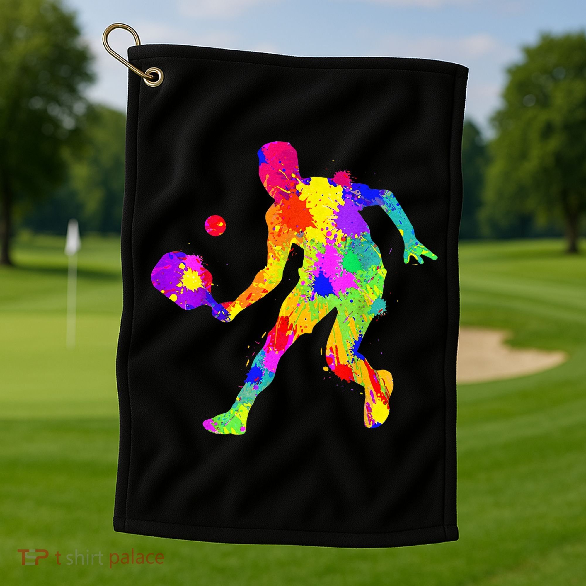 Tie Dye Pickleball Funny Dad Pickleball Golf Towel