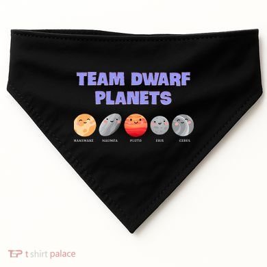 Team Dwarf Planets Pluto Funny Astronomy Science USA-Made Doggie Bandana