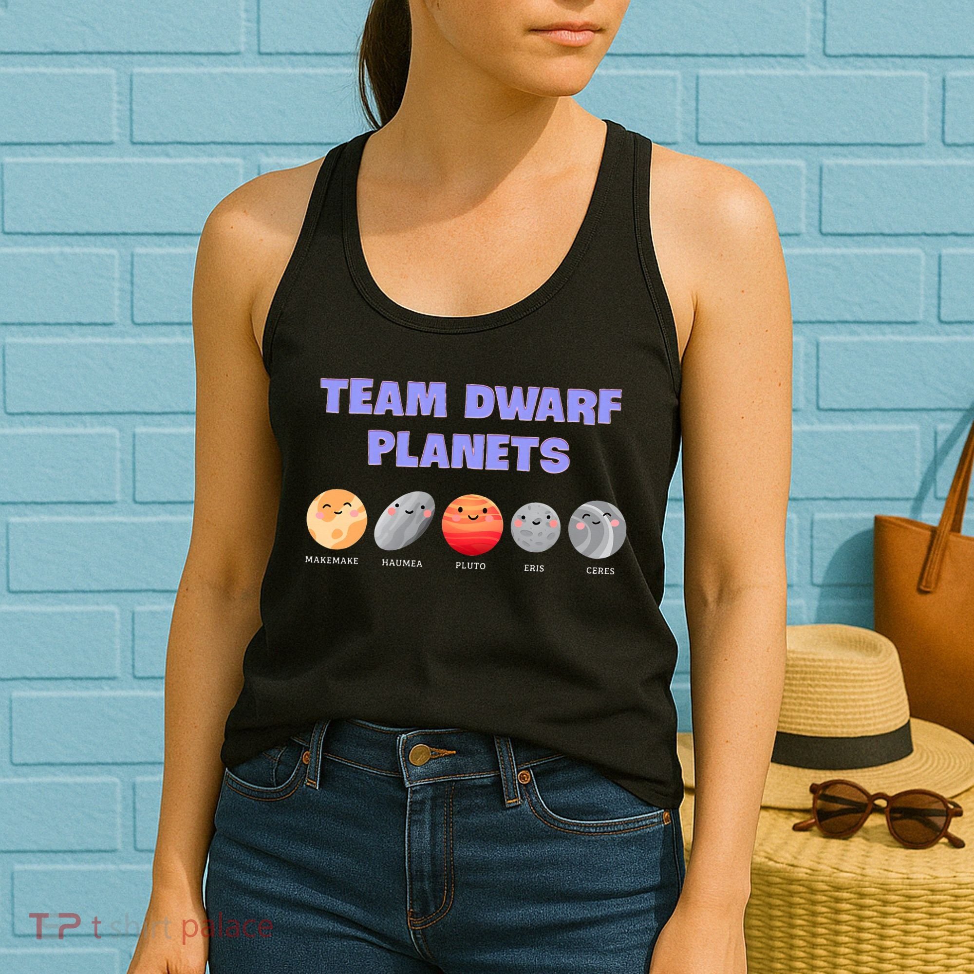 Team Dwarf Planets Pluto Funny Astronomy Science Women's Tank Top