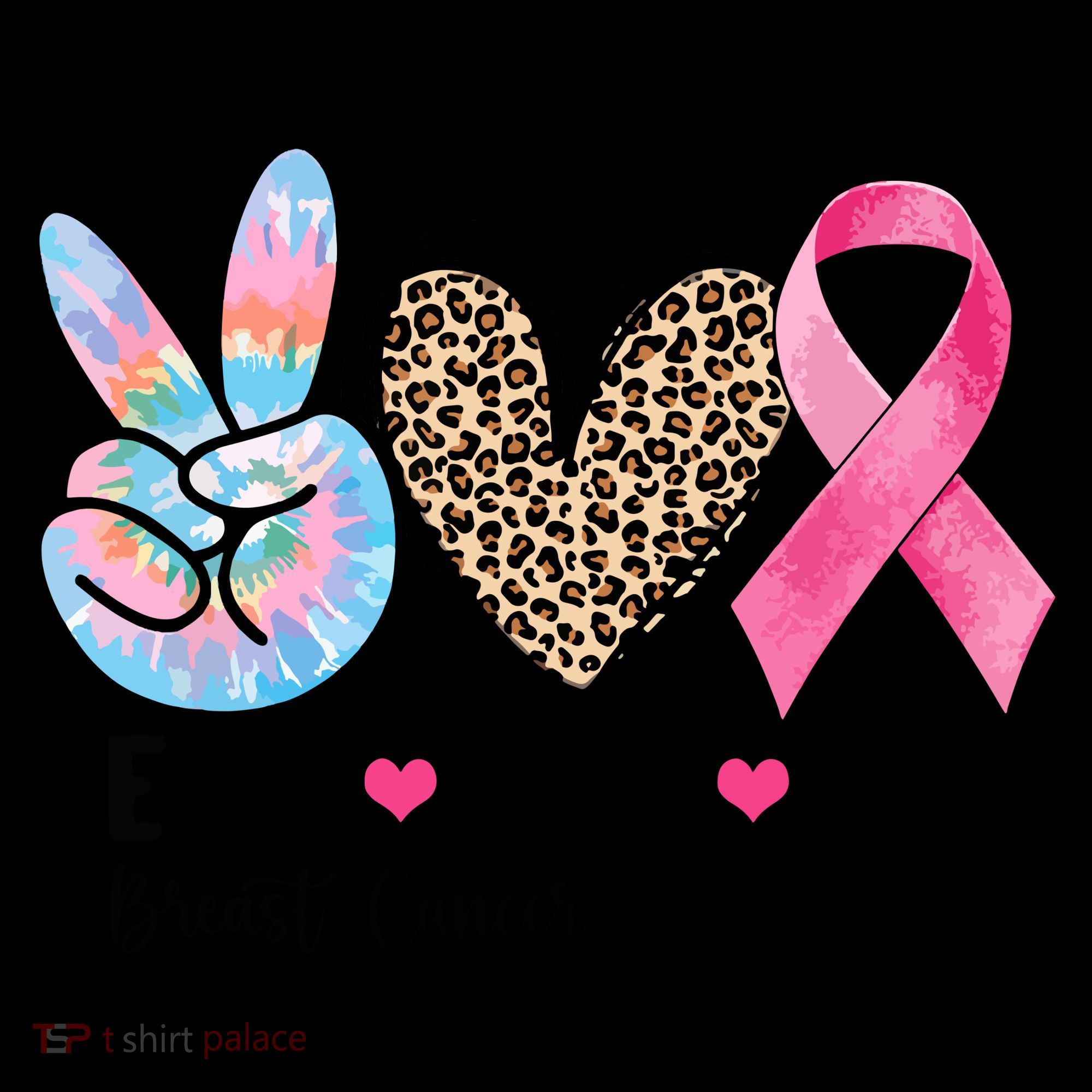 Tie Dye Peace Love Cure Pink Ribbon Breast Cancer Awareness Gift Coffee Mug