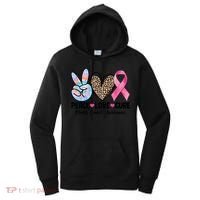 Tie Dye Peace Love Cure Pink Ribbon Breast Cancer Awareness Gift Women's Hoodie thumb 0