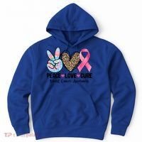 Tie Dye Peace Love Cure Pink Ribbon Breast Cancer Awareness Gift Hoodie thumb 0